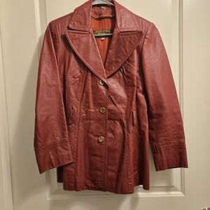 Women's Red Leather Jacket